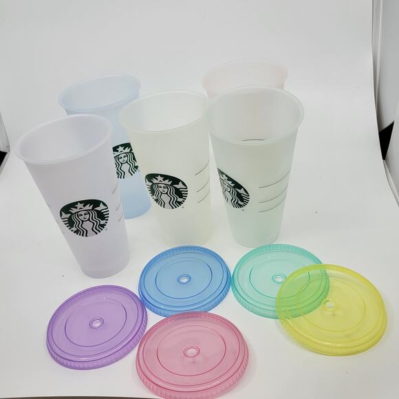 Starbucks Color-Change Reusable Cold Cup Tumblers 24 oz - Set of 5. New - Picture 8 of 12